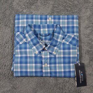 Vineyard Vines On-The-Go Performance Shirt Mens S Breathable Stretch Blue